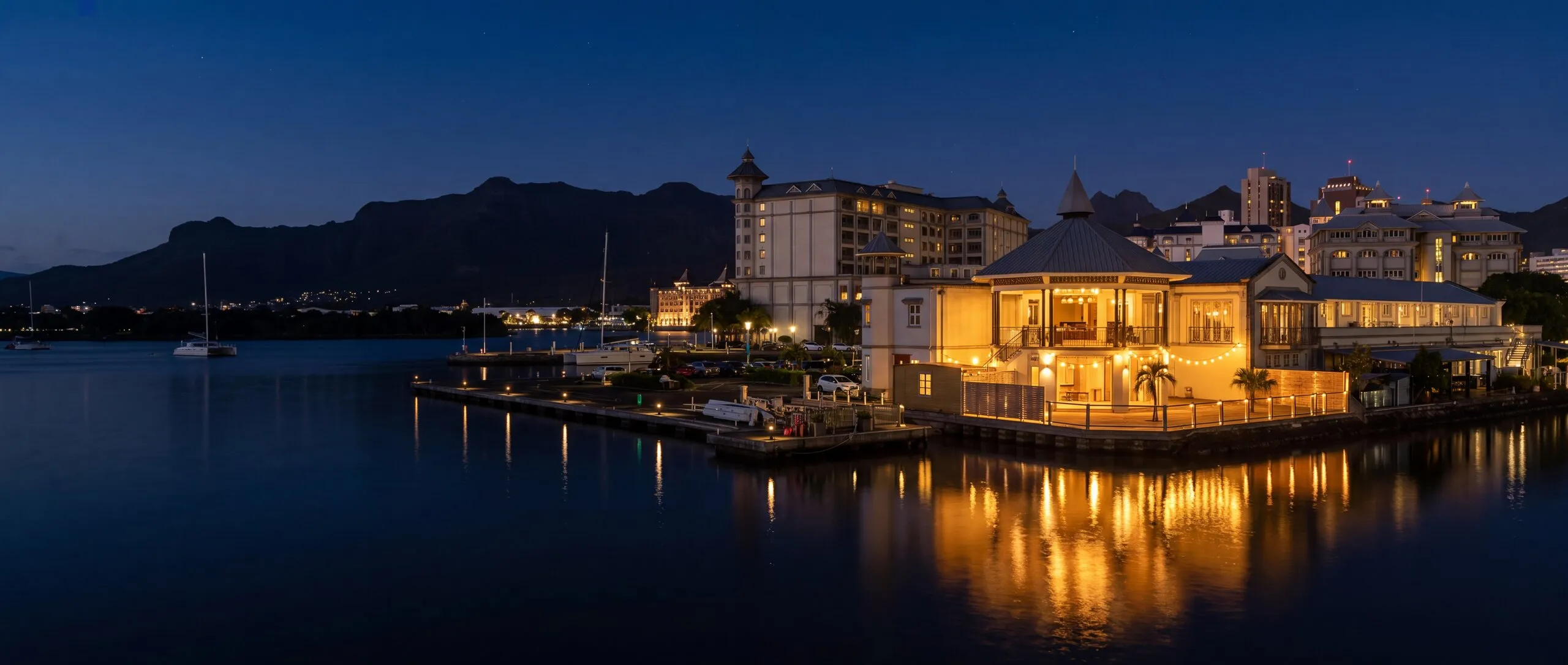 Secrets Private Lounge moored at Caudan Waterfront, Port Louis